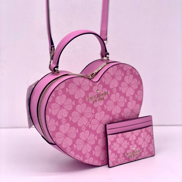 Kate Spade Love Shack Spade Flower Heart Crossbody and Small Wallet Card Holder - Picture 2 of 16